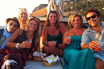 Clients of Gianni's Boat, Italy